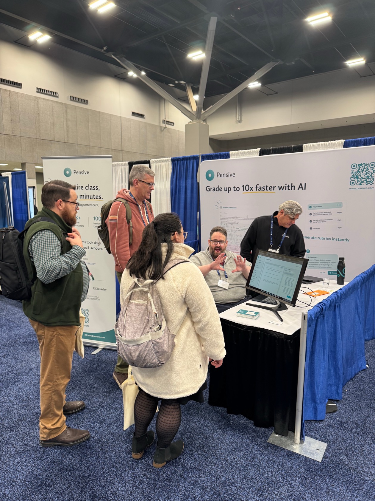 Pensive team at an event